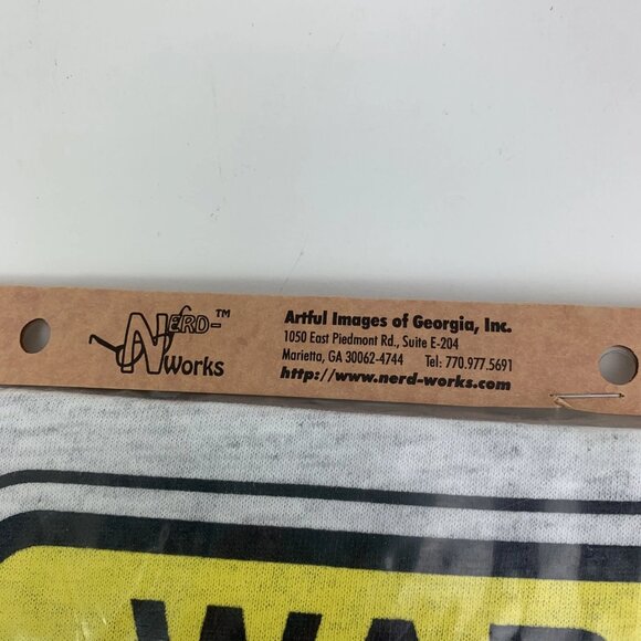 Vintage 90s Geeky Nerd Short Sleeve T-Shirt Large "Warning I Speak Technobabble" - Picture 2 of 4